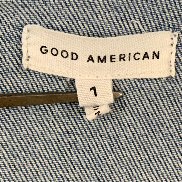 Good American Women's Utility Jumpsuit Denim 6 Pockets Straight Legs -  Size: 1 - Picture 14 of 16